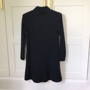 black mock turtleneck sweater dress